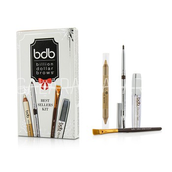 BILLION DOLLAR BROWS Best Sellers Kit: 1x Universal Brow Pencil 0.27g/0.009oz, 1x Brow Duo Pencil 2.98g/0.1oz, 1x Smudge Brush, 1x Brow Gel 3ml/0.1oz